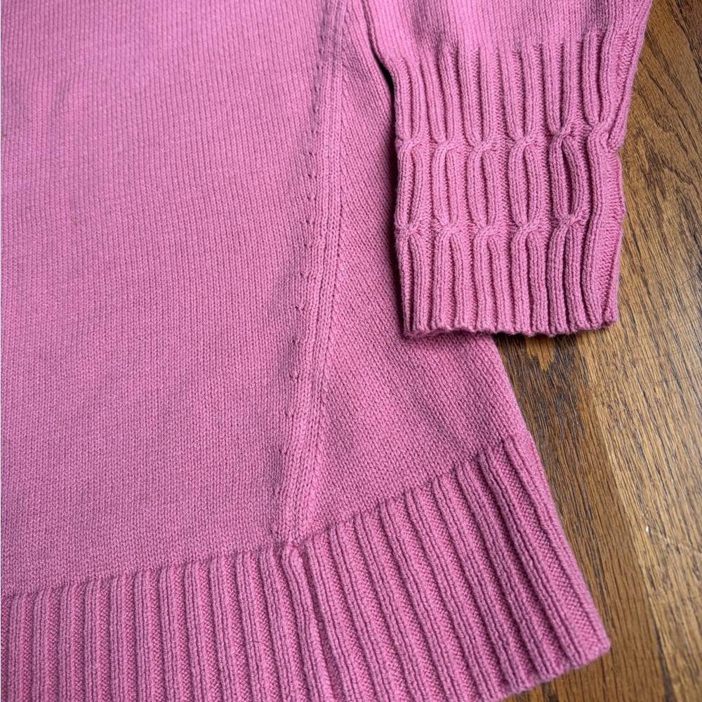Isaac Mizrahi Live Split Turtleneck Pullover Sweater Pink Large - Picture 4 of 8